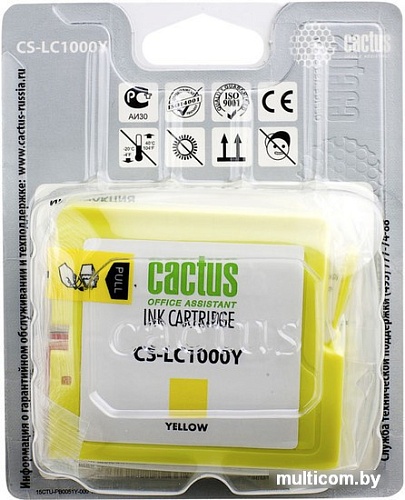 Картридж CACTUS CS-LC1000Y (аналог Brother LC1000Y)