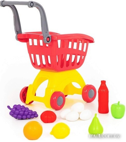Тележка игрушечная Полесье Мини с набором продуктов №14 71385