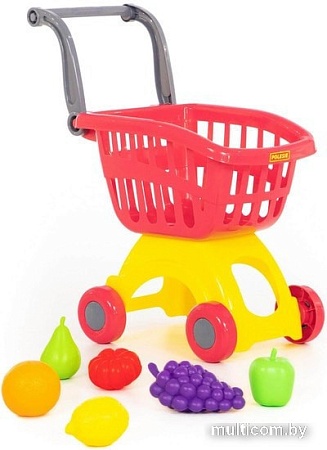 Тележка игрушечная Полесье Мини + набор продуктов №3 71378