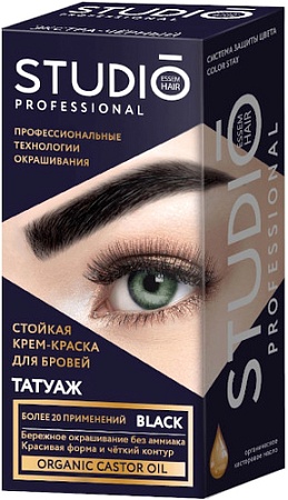 Краска для бровей Studio Professional с эффектом татуажа (экстра-черный)