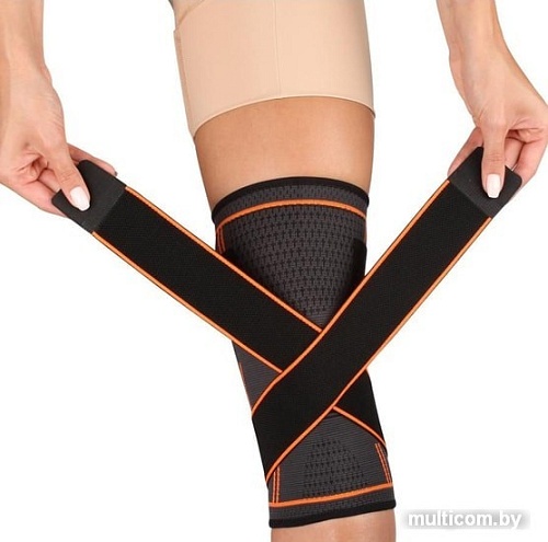 Суппорт колена Indigo IN209 XL (черный/оранжевый)