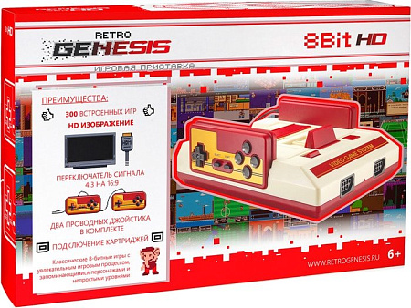 Игровая приставка Retro Genesis 8 Bit HD (2 геймпада, 300 игр)