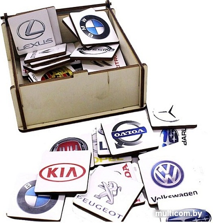 Развивающая игра Деревянный город Автозначки мемори Л010-ANT