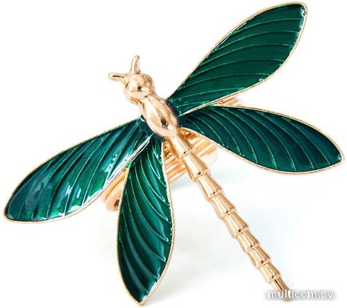 Кольцо для салфеток Arya Dragonfly 8680943222725 (4 шт, золотой/зеленый)