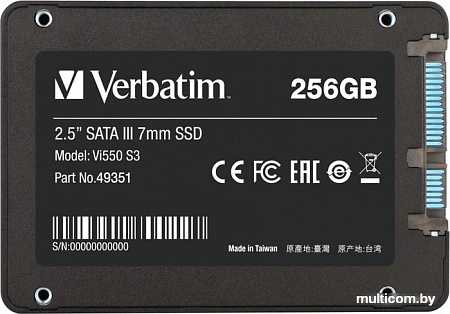 SSD Verbatim Vi550 S3 256GB 49351