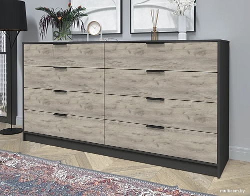 Комод Интерлиния Концепт КТ-К197 (дуб серый/антрацит)