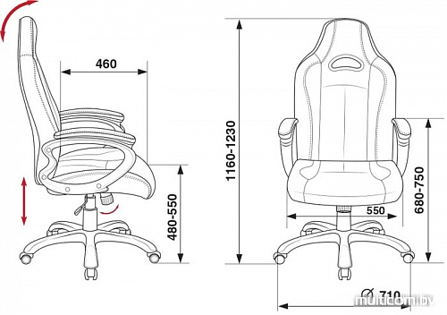 Кресло Бюрократ CH-827/BL+BLACK (черный)