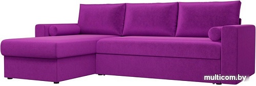 Угловой диван Mio Tesoro Верона левый (микровельвет, фиолетовый)