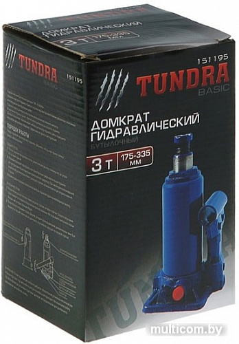 Бутылочный домкрат Tundra 151195 3т