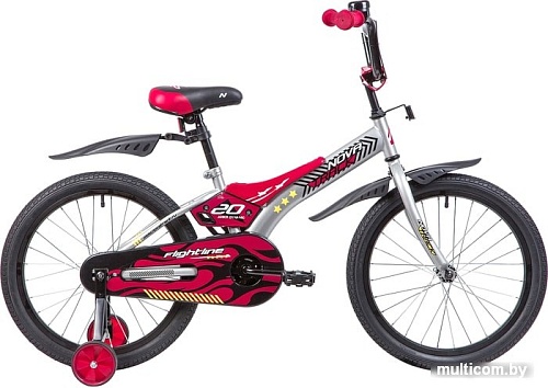 Детский велосипед Novatrack Flightline 20 207FLIGHTLINE.GR9 (серый/красный, 2019)