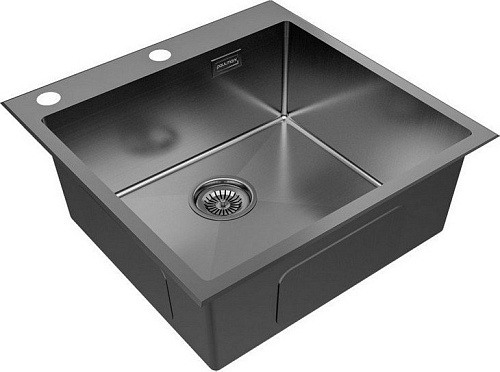 Кухонная мойка Paulmark Kroner-Edge 51 PM775151-GM (черный/вороненая сталь)
