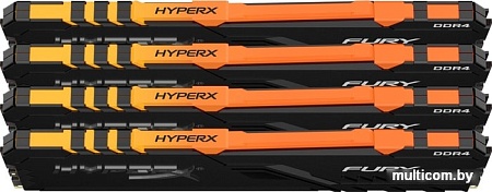 Оперативная память HyperX Fury RGB 4x8GB DDR4 PC4-19200 HX424C15FB3AK4/32