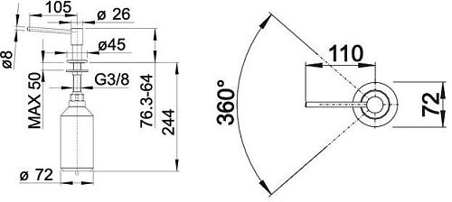 Дозатор для жидкого мыла Blanco Piona (нержавеющая сталь с зеркальной полировкой)