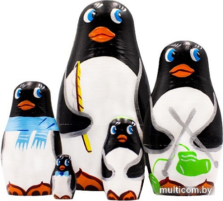 Развивающая игра Брестская Матрешка Семья пингвинов (набор 5 шт)