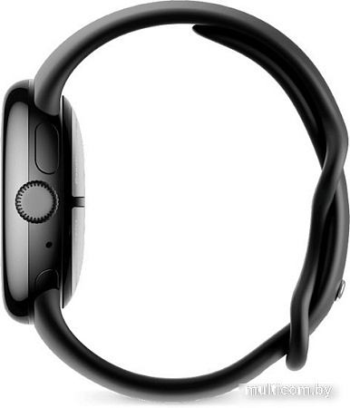 Умные часы Google Pixel Watch 2 LTE (матовый черный/обсидиан, спортивный силиконовый ремешок)