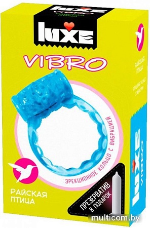 Виброкольцо LUXE Vibro Райская Птица + презерватив