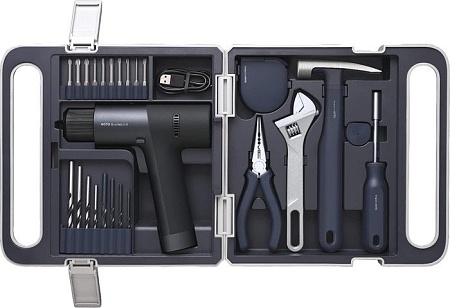 Дрель-шуруповерт HOTO 12V Brushless Drill Kit QWDZGJ001 (с АКБ, кейс, набор инструментов)