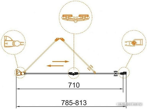 Душевая дверь Cezares ECO-O-BS-12-80-C-Cr