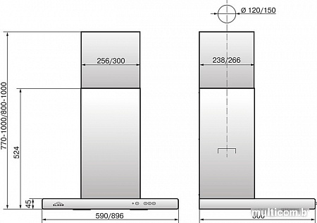Кухонная вытяжка Elikor Квадра 90П-650-К3Д (белый)
