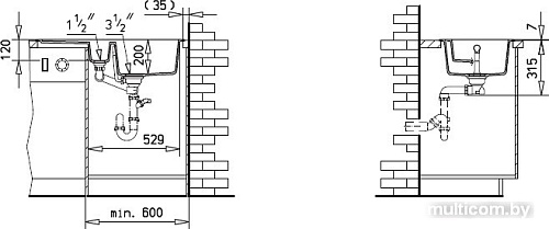 Кухонная мойка TEKA Kea 60 B-TG (карбон, без клапана автомата)