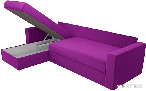 Угловой диван Mio Tesoro Верона левый (микровельвет, фиолетовый)