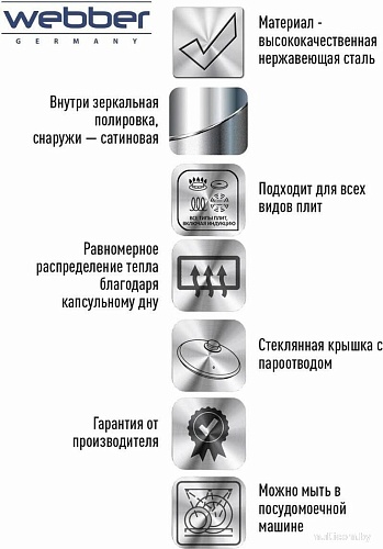 Набор кастрюль Webber BE-627/6