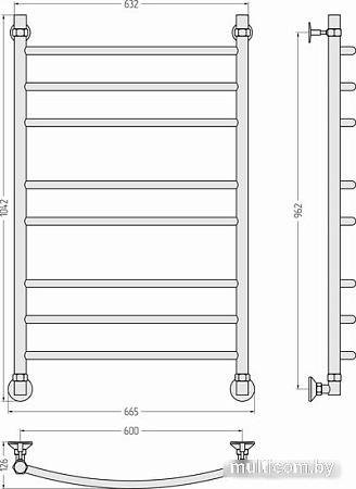 Полотенцесушитель Сунержа Аксиома-20 100x60 00662-1060