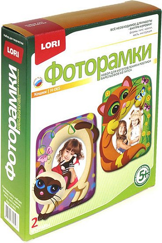 Набор для создания поделок/игрушек Lori Фоторамки из гипса. Кошки-мишки Н-065