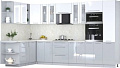 Готовая кухня Интерлиния Мила Пластик 1.88x3.4 LV (белый глянец/туманный глянец/опал светлый)