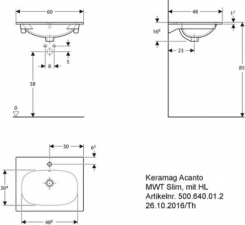 Умывальник Keramag Acanto 500.640.01.2