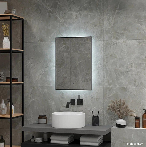Континент Зеркало Amer Led 60x70 (черная окантовка)