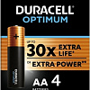 Батарейка DURACELL Optimum AA 4 шт. LR6/MX1500 12BP