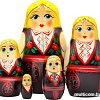 Развивающая игра Брестская Матрешка Девушка в норвежском традиционном костюме (набор 5 шт)