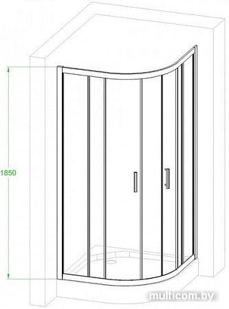 Душевой уголок Royal Bath RB100HKD-C-CH 100x100