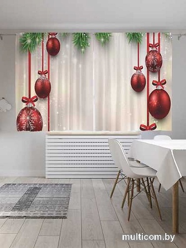 Комплект штор JoyArty Игрушки для праздника Oxford DeLux 1.45x1.8 м (2 шт)