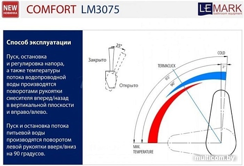 Смеситель Lemark Comfort LM3075C (хром/черный)