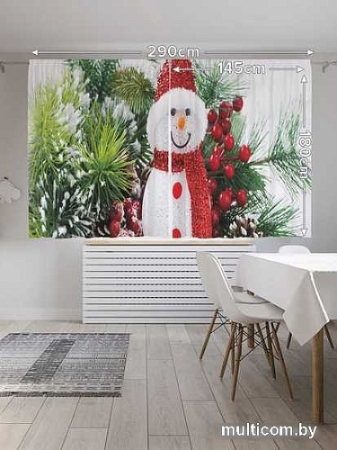 Комплект штор JoyArty Лесной снеговик Oxford DeLux 1.45x1.8 м pox_21499 (2 шт)