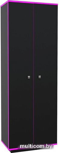 Шкаф распашной МДК Black 2-х створчатый BL-СК2Ф 490x800x1980 (черный/кромка фуксия)