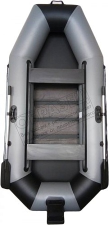Моторно-гребная лодка Vivax К270Т с полом-книгой (без киля, серый/черный)