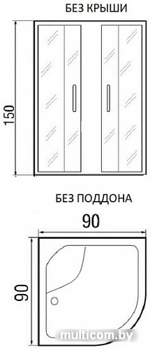 Душевой уголок River Don Light 90/46 МТ (без поддона)