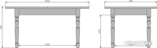 Кухонный стол Мебель-класс Аполлон-01 (сатин)