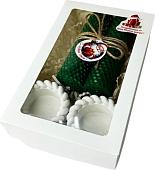 Подарочный набор Вендитио Ozarich Новогодний с 2-мя свечами и подсвечниками (зеленый)