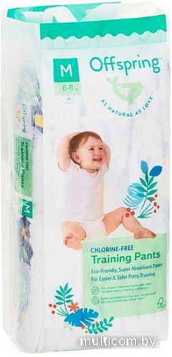 Трусики-подгузники Offspring M 6-11кг Рыбки (42 шт)