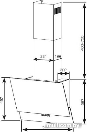 Кухонная вытяжка CENTEK CT-1828-60 (черный)