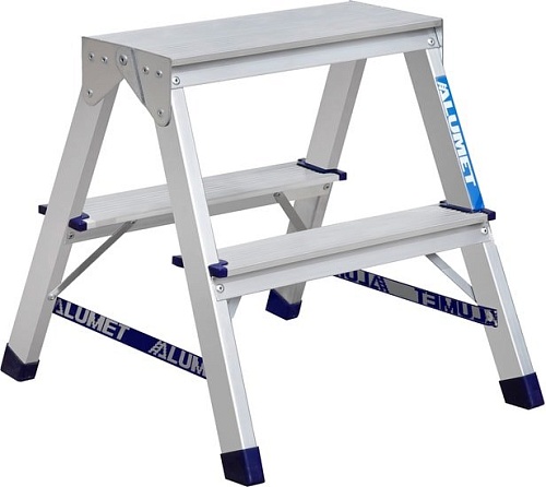Лестница-стремянка Алюмет алюминиевая двухсторонняя A7202