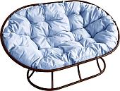 Садовый диван M-Group Мамасан 12100209 (коричневый/серая подушка)