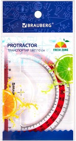 Транспортир BRAUBERG Fresh zone 210760