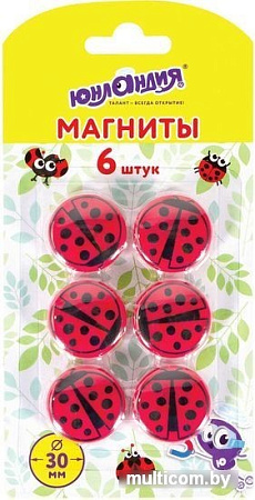Набор магнитов Юнландия Божья коровка 237476 (6шт)