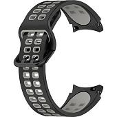 Ремешок Rumi Extreme силиконовый для Samsung Galaxy Watch4/5 (20 мм, черный/серый)