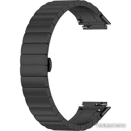 Браслет Rumi Snake металлический блочный для Huawei Band 7 (черный)